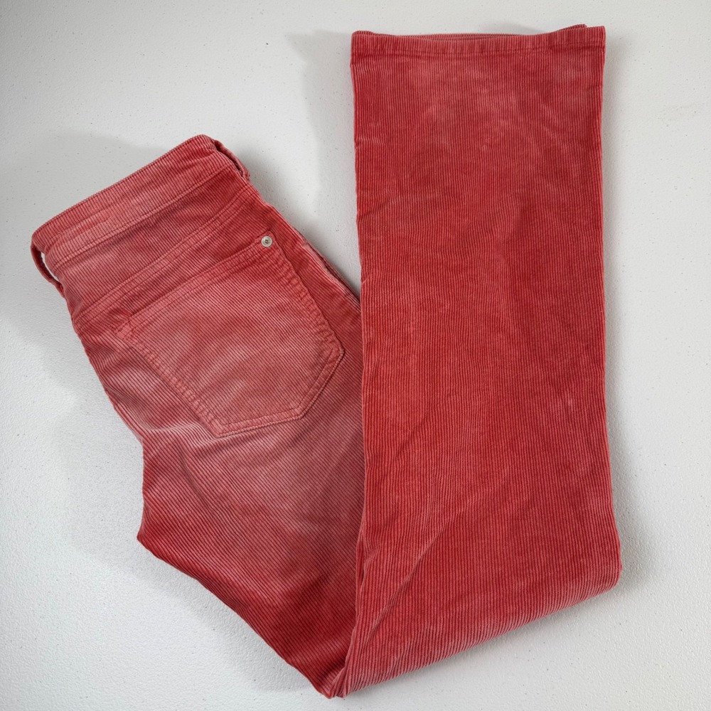 Pilcro and the Letterpress Coral Pink Corduroy Straight Leg Pants Size 27